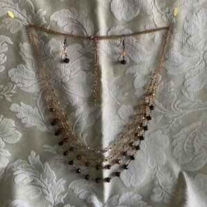 Necklace and Earring Set, Acrylic Beads with Sparkle